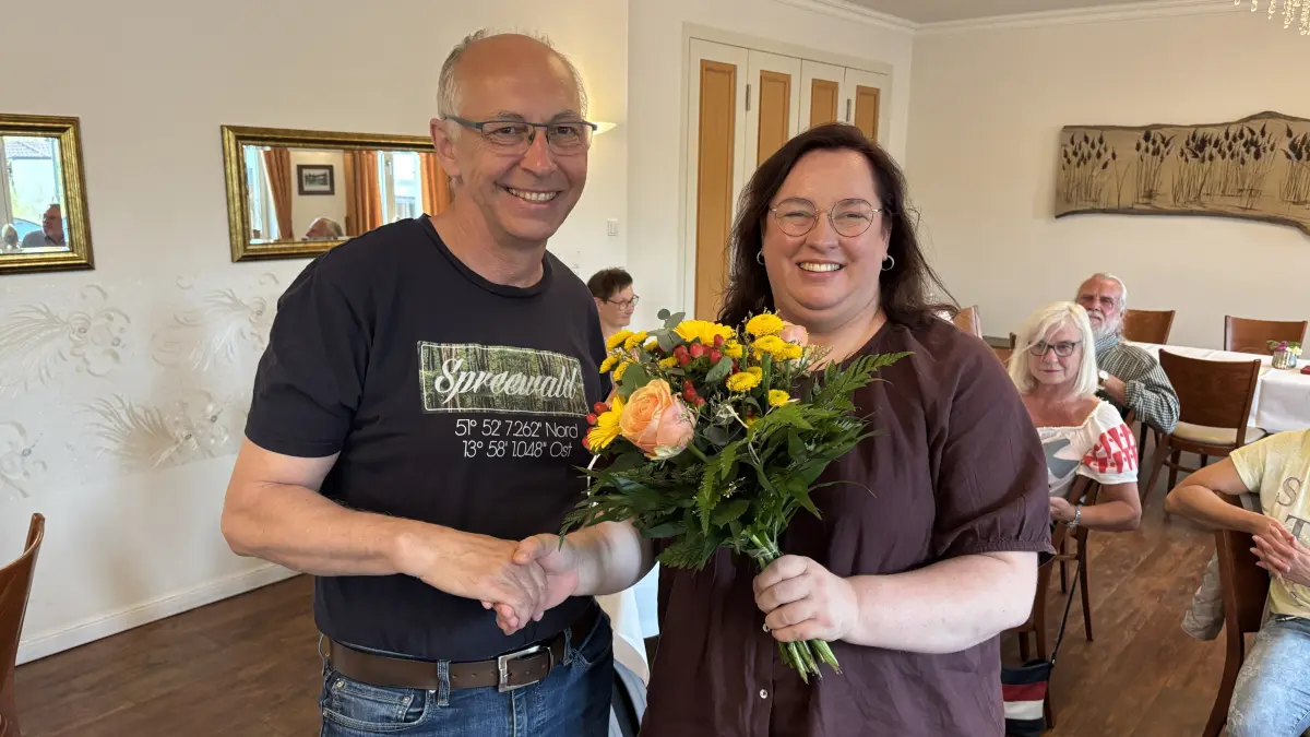 Olaf Stöbe und Miriam Schubert vom Tourismusverein Lübben und Umgebung