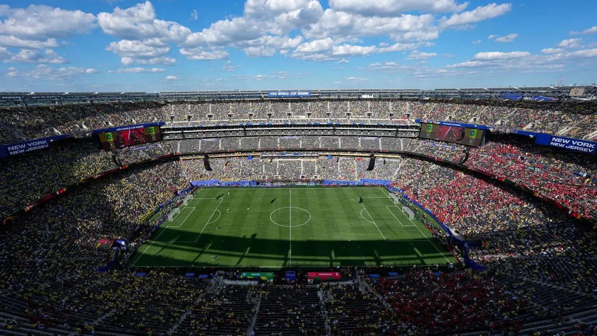 WM 2026 - Brasilien - Marokko: 13.06.2026, USA, East Rutherford: Fußball, WM 2026, Brasilien - Marokko, Vorrunde, Gruppe C, 1. Spieltag, New-York-New-Jersey-Stadion, Blick vor dem Spiel in die Arena. Foto: Matt Slocum/AP/dpa +++ dpa-Bildfunk +++