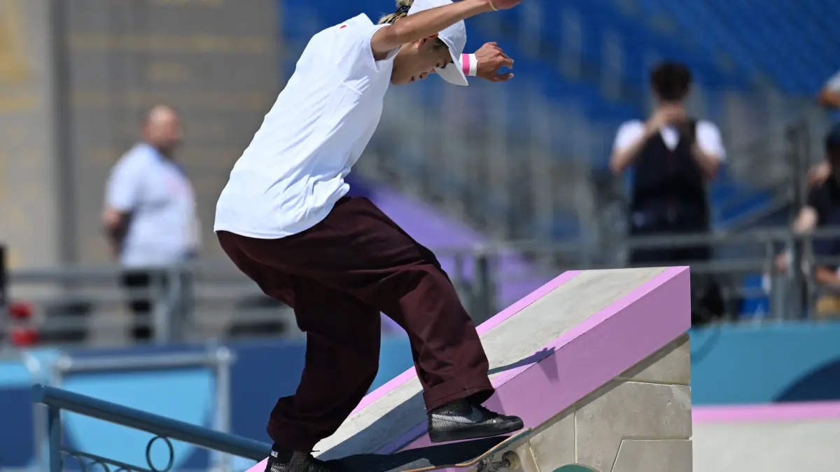Sora Shirai aus Japan zieht als Fünfter ins Halbfinale ein. Das Foto zeigt ihn bei den Olympischen Spielen 2024 in Paris.