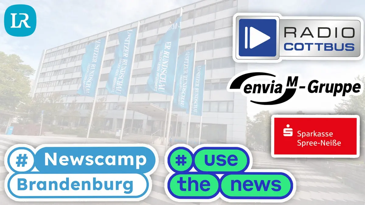 EnviaM, die Sparkasse Spree-Neiße und Radio Cottbus haben das Newscamp 2026 in Cottbus mit ermöglicht.