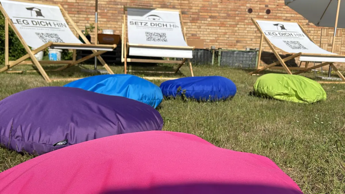 Ein Platz zum Ausruhen auf dem Newscamp Brandenburg 2026 in Cottbus