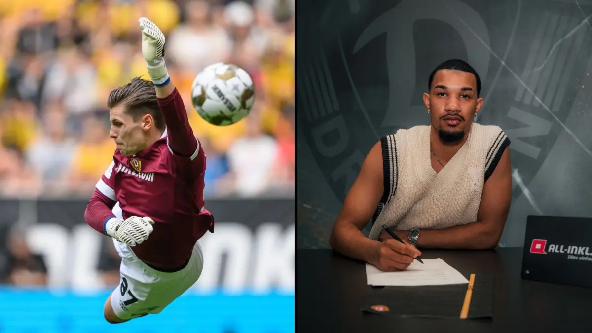 Spielen jetzt für Dynamo Dresden: Torwart Daniel Mesenhöler (l.) hat seinen Vertrag verlängert, Kenneth Schmidt verstärkt die Abwehr