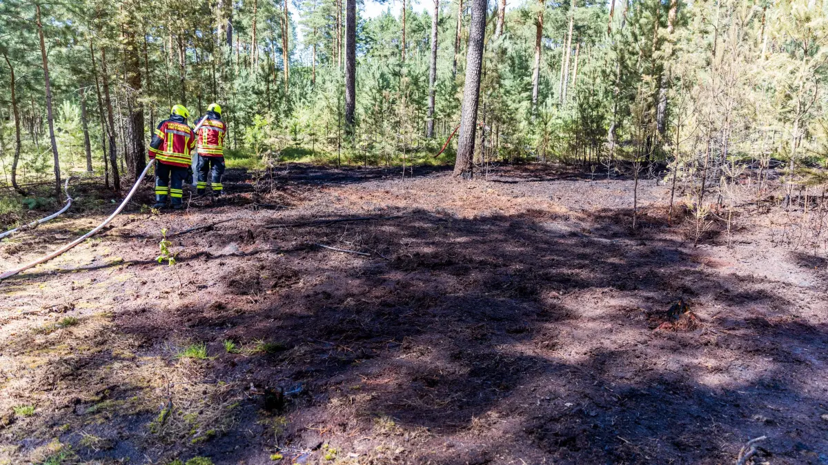 Trotz schwieriger Bedingungen konnten die Einsatzkräfte den Brand bei Alt Schadow unter Kontrolle bringen.