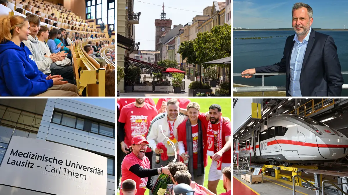 Cottbus ein Sommermärchen? BTU-Studierende, Cottbuser Sprem, OB Tobias Schick am Ostsee, MUL CT, Aufstieg Energie Cottbus, ICE-Bahnwerk