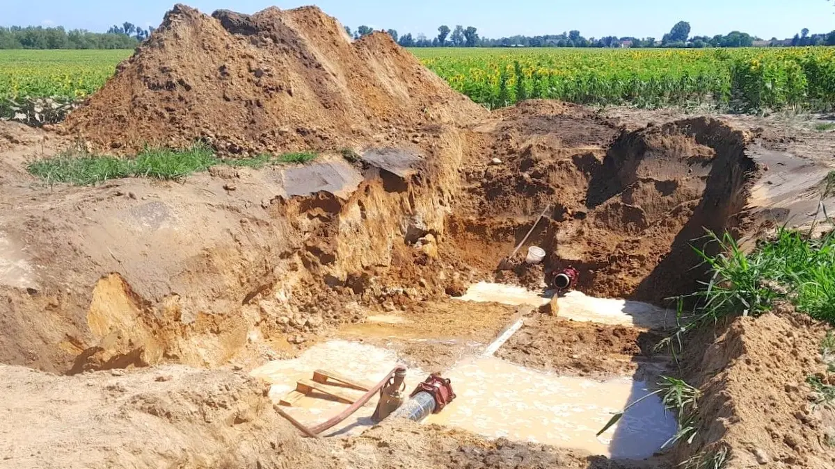 Die jüngste Havariestelle der Wassertransportleitung zwischen Merzdorf und Wainsdorf.