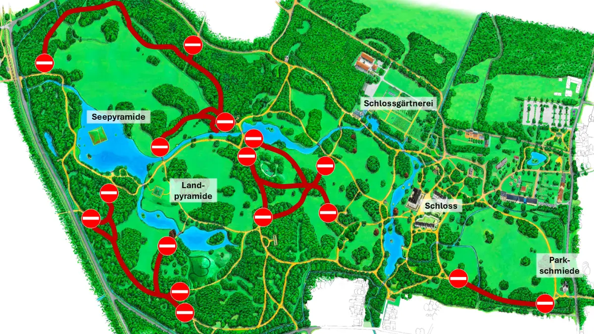 Massive Sperrungen im Branitzer Park ab 20. Juli 2026