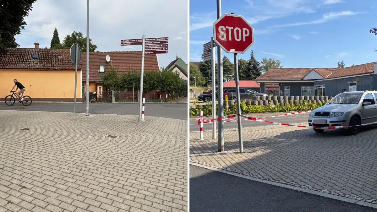 Fast ist von dem großen Polizeieinsatz am gestrigen Sonnabend (25. Juli 2026) in Ortrand nichts mehr zu sehen. Der Platz, auf dem gestern noch ein Pkw Skoda polizeilich abgesperrt war, ist heute wieder frei begehbar.