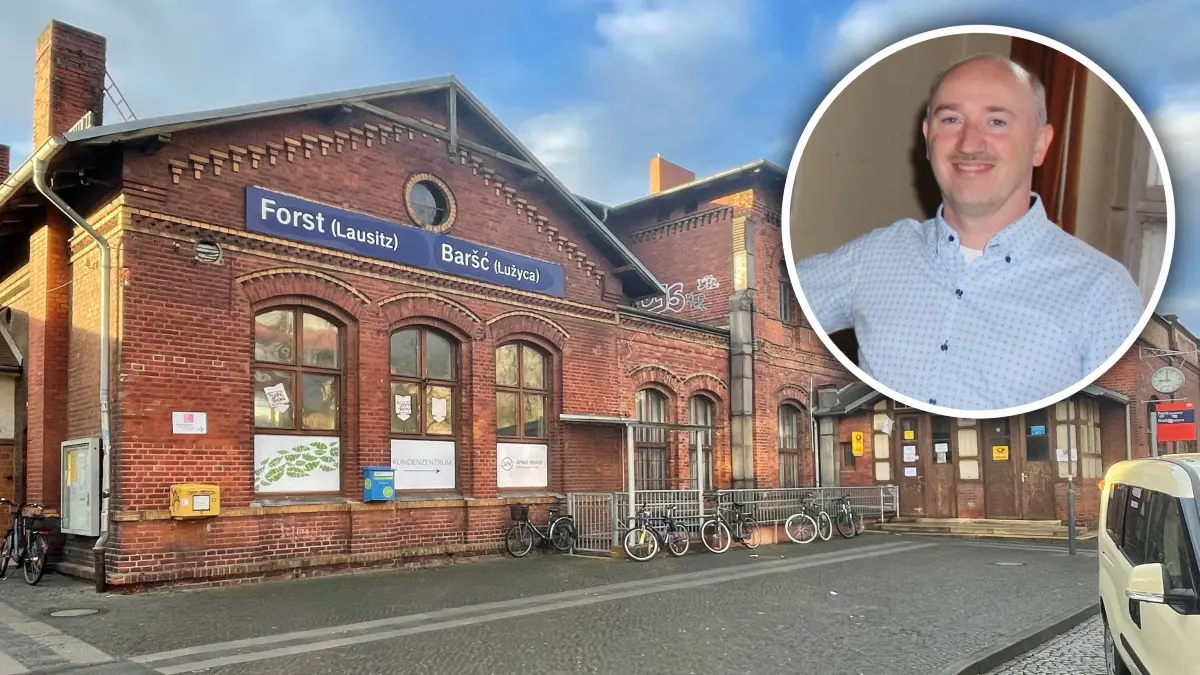 Fotomontage Bahnhof Forst Peter Finkenstaedt