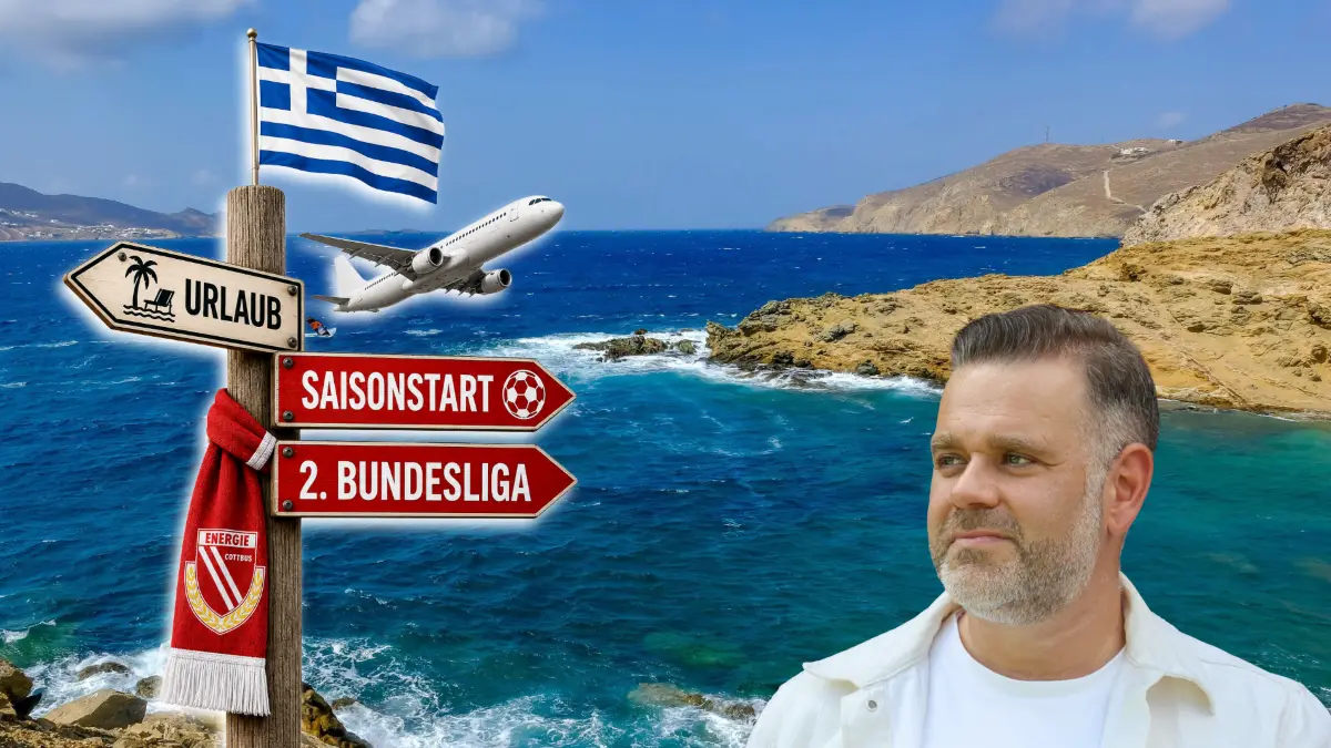 Präsident Sebastian Lemke von Energie Cottbus ist zurzeit im Familienurlaub in Griechenland. Gegen Hannover 96 ist Lemke überraschend trotzdem im Stadion.