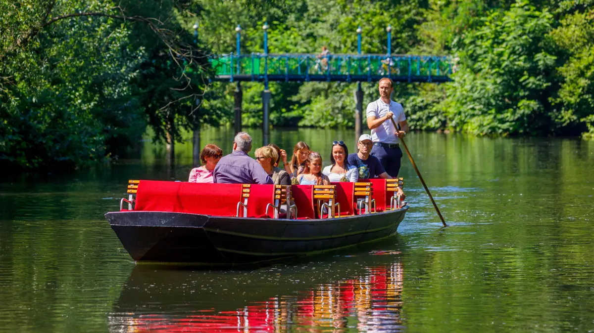 Kahnfahrt auf der Spree in Cottbus