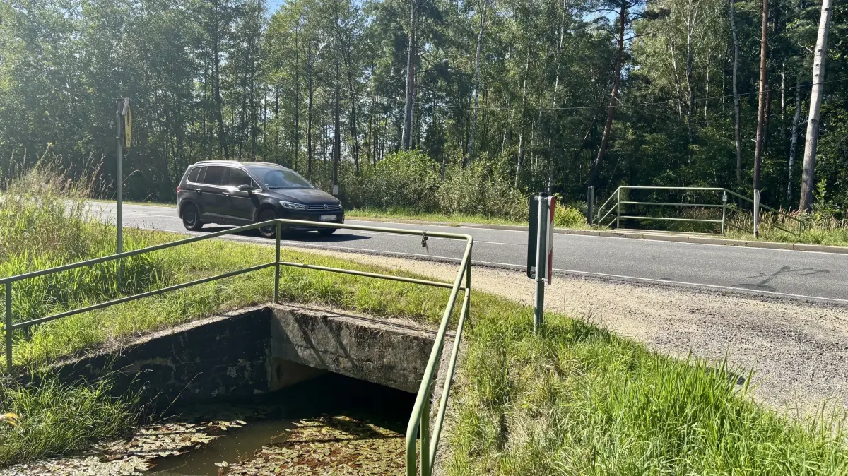 Über diese Brücke wird die S 126 zwischen Weißwasser und Weißkeißel über den Rothwassergraben geführt. Die Brücke muss neu gebuat werden.