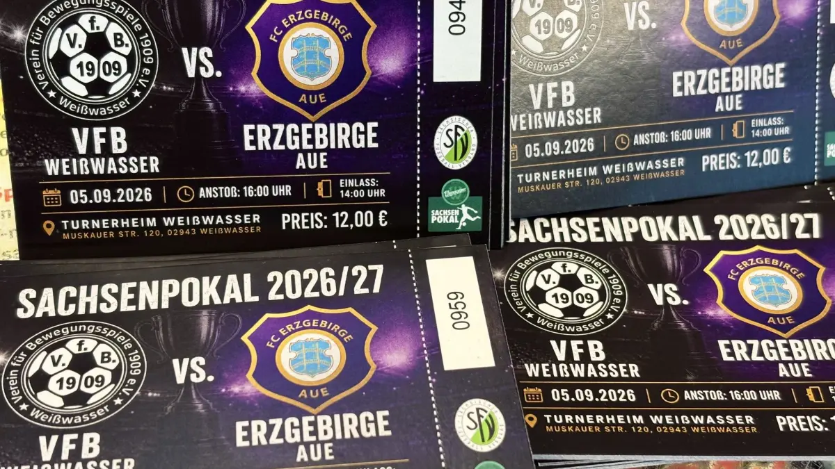 Der Kartenvorverkauf für den Pokalkracher VfB Weißwasser 1909 gegen Erzgebirge Aue hat begonnen.