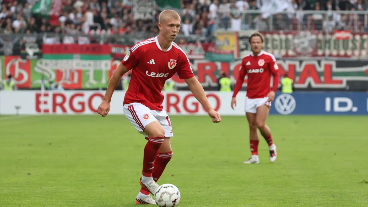 Fussball DFB-Pokal 1. Hauptrunde 2026/2027 FC Energie Cottbus - FC Augsburg: 13 Dmytro Bogdanov (Energie Cottbus)