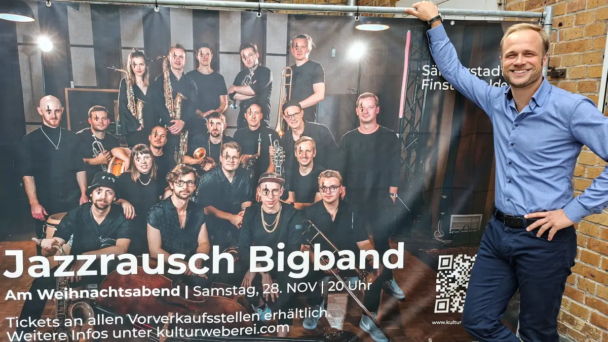 Kulturweberei Finsterwalde: Eventmanager Jonas Gallin freut sich auf die 3. Finsterwalder Jazznacht mit der Jazzrausch Bigband