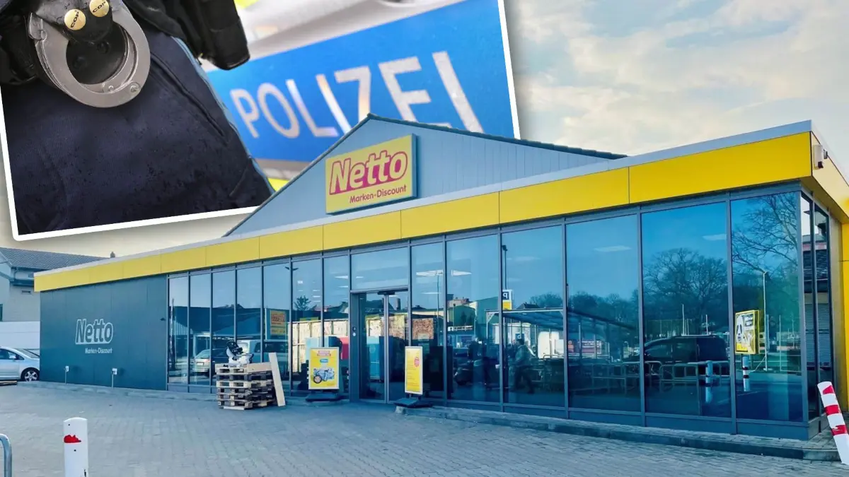 Fotomontage Netto Forst Polizei