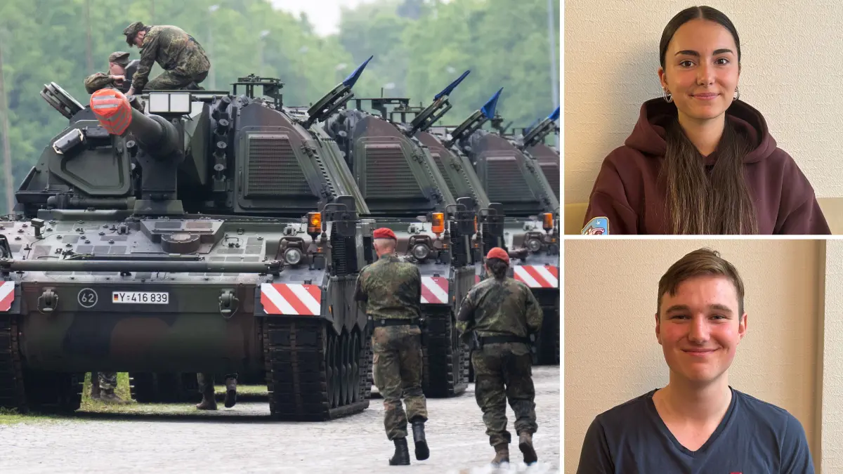 Bundeswehr, Wiedereinführung Wehrpflicht. Zwei Cottbuser Schüler diskutieren.