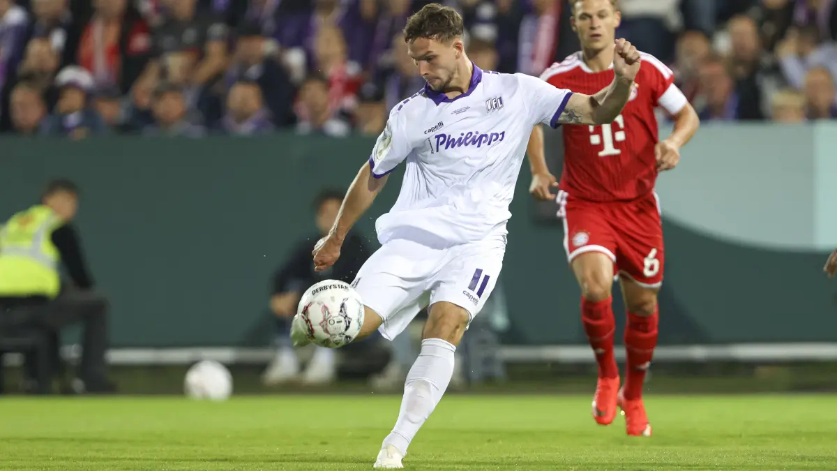 VfL Osnabrück v FC Bayern München - DFB-Pokal: Robin Meissner VfL Osnabrueck erzielt das Tor zum 1:0 waehrend des DFB-Pokal Spiels zwichen VfL Osnabrueck v FC Bayern Muenchen, Bremer Bruecke am 02. September 2026 in Osnabrueck, Deutschland. Foto von Oliver Kaelke/DeFodi Images Robin Meissner VfL Osnabrueck scores his team s first goal during the DFB-Pokal match between VfL Osnabrueck v FC Bayern Muenchen at Bremer Bruecke on September 2, 2026 in Osnabrueck, Germany. Photo by Oliver Kaelke/DeFodi Images Photo by Oliver Kaelke/DeFodi Images - *** Robin Meissner of VfL Osnabrück scores the 1-0 goal during the DFB Cup match between VfL Osnabrück and FC Bayern Munich at Bremer Brücke on September 2, 2026, in Osnabrück, Germany. Photo by Oliver Kaelke, DeFodi Images. Robin Meissner of VfL Osnabrück scores his teams first goal during the DFB Cup match between VfL Osnabrück and FC Bayern Munich at Bremer Brücke on September 2, 2026 in Osnabrück, Germany Photo by Oliver Kaelke, DeFodi Images Photo by Oliver Kaelke, DeFodi Images