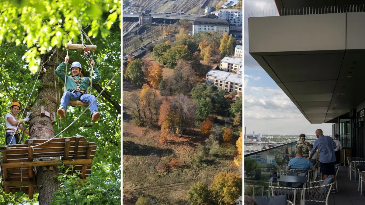 Kletterwald? Rooftop Bar? Oder ganz was anderes? 5 Ideen aus der Redaktion für die Barackenstadt (mittleres Bild) in Cottbus. Die Fläche liegt seit Jahren brach