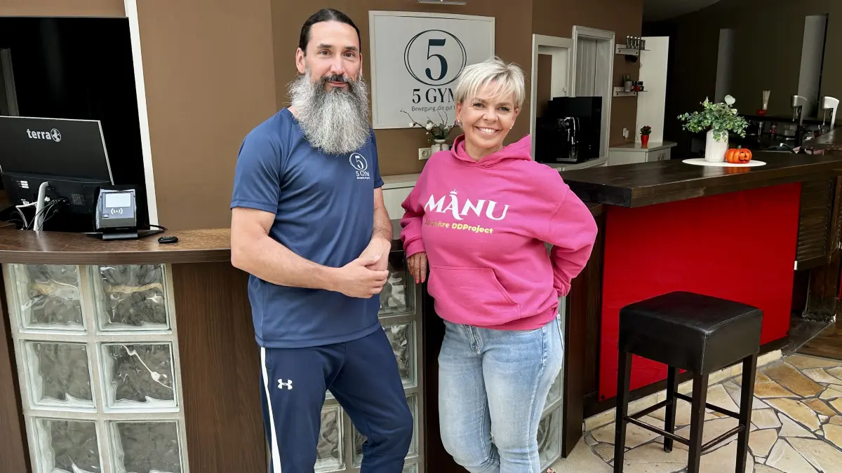 5 Gym-Vertriebsleiter Sezar Vierat und Tanztrainerin Dörte Freitag sind froh über die neue Partnerschaft.
