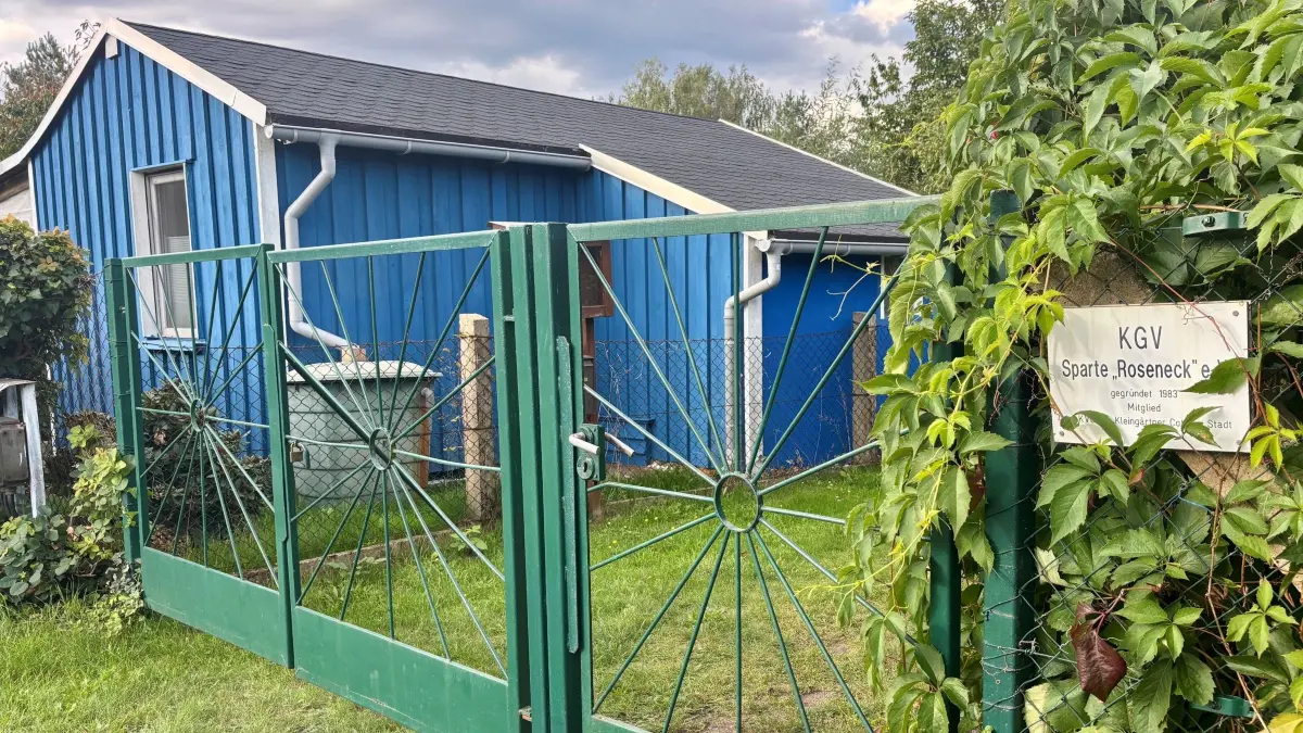 Blick auf die Gartenanlage "Roseneck" in Cottbus. Die Anlage am Nordring gehört zu den Sparten, die auf Flächen liegen, die für den Strukturwandel in der Stadt benötigt werden.