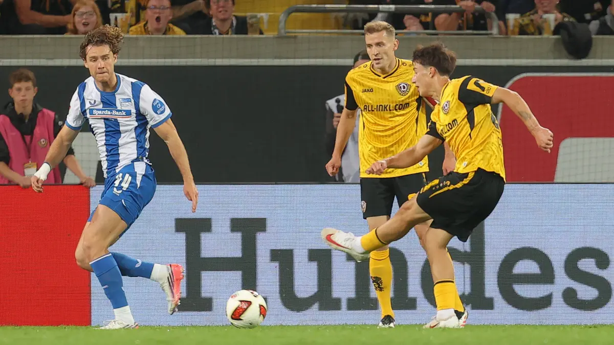 Fussball 2. Bundesliga, SG Dynamo Dresden - Hertha BSC Berlin: 19.09.2026, xtgx, Fussball 2. Bundesliga, SG Dynamo Dresden - Hertha BSC Berlin, v.l. Patrice Covic Dresden, 24 schiesst Tor, schießt, Torschuetze, erzielt Tor, Treffer, scores the goal 1:0 DFL/DFB REGULATIONS PROHIBIT ANY USE OF PHOTOGRAPHS as IMAGE SEQUENCES and/or QUASI-VIDEO Dresden *** September 19, 2026, xtgx, Soccer 2. Bundesliga, SG Dynamo Dresden vs. Hertha BSC Berlin, from left: Patrice Covic Dresden, 24 scores a goal, shoots, goal scorer, scores a goal, goal, scores the goal 10 DFL DFB REGULATIONS PROHIBIT ANY USE OF PHOTOGRAPHS as IMAGE SEQUENCES and/or QUASI-VIDEO Dresden