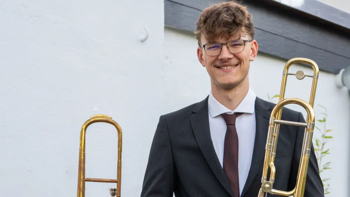 Mit der Posaune auf Erfolgskurs: Tom Niclas Richter erhält seit fünf Jahren Unterricht an der Kreismusik- und Kunstschule „Gebrüder Graun“ und startet im November mit der Dresdner Bläserphilharmonie ein neues Projekt.