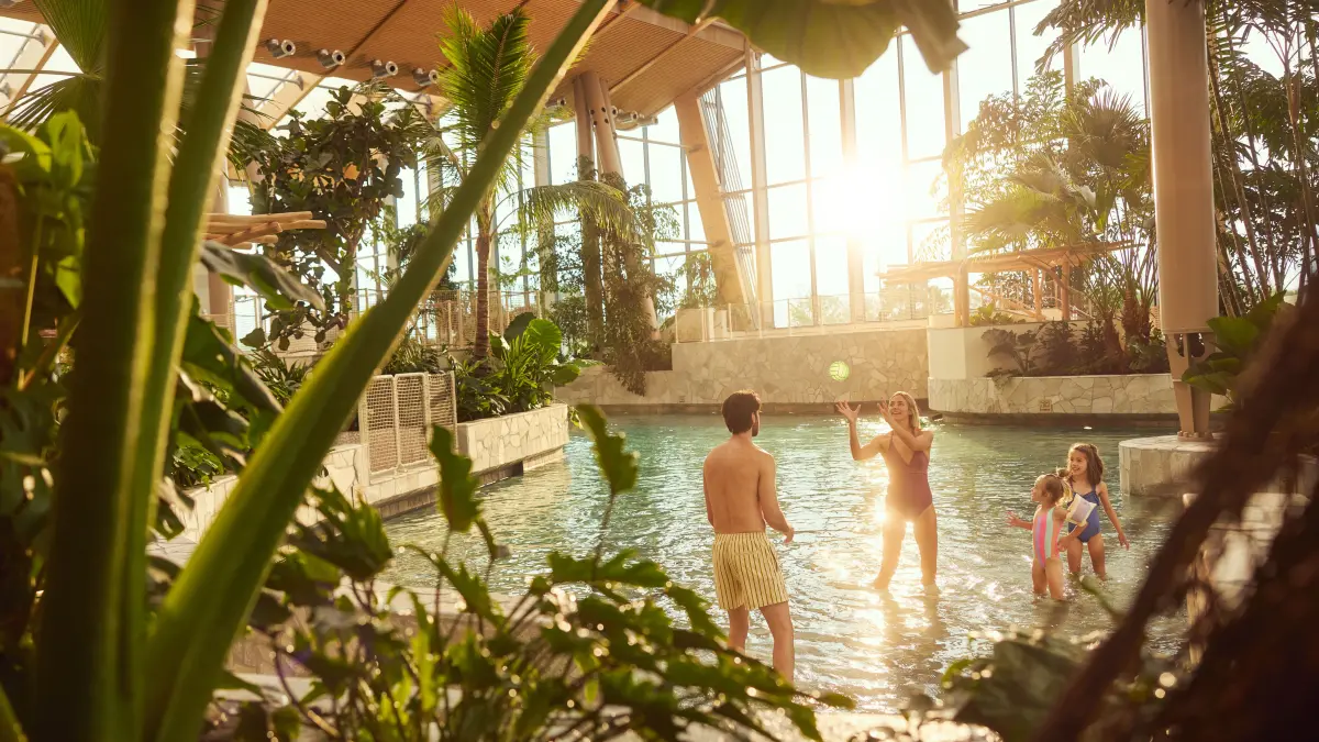 Blick in das Aquamundo im dänischen Nordborg. Es ähnelt dem Tropical Islands in Krausnick.