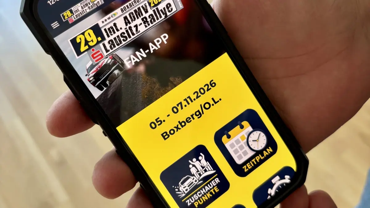 So soll sie aussehen, die Fan-App für die Zuschauer der 29. Internationalen ADMV-Lausitz-Rallye, die vom 5. bis 7. November 2026 rund um Boxberg stattfindet.