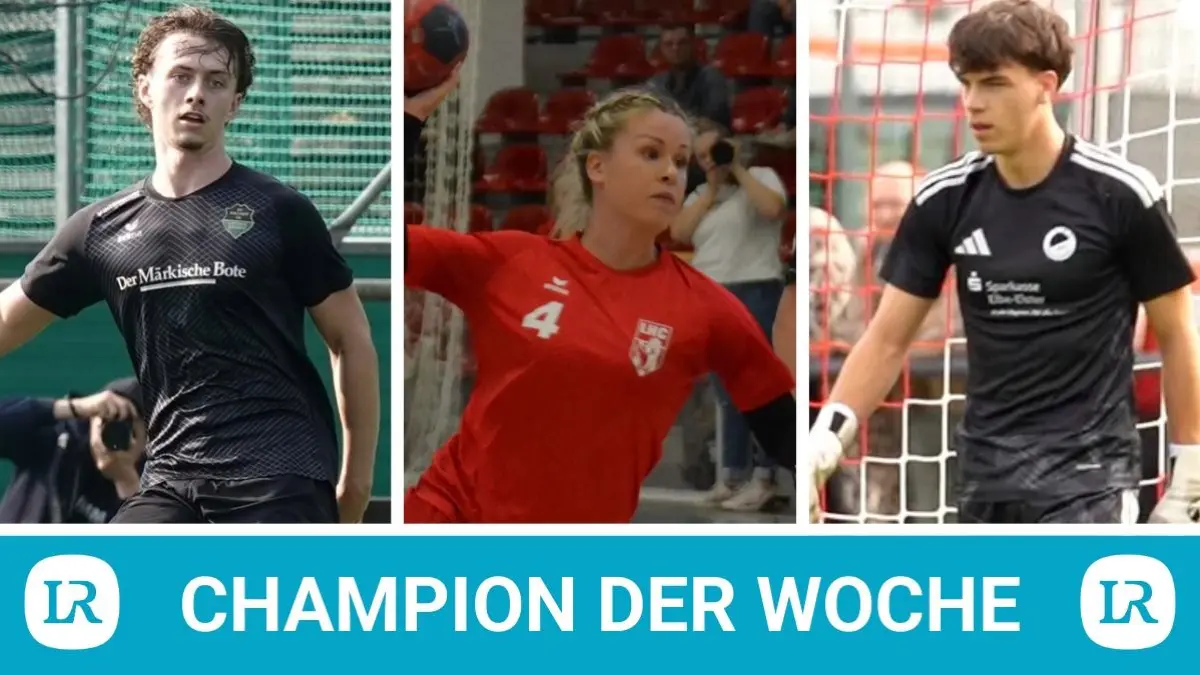 Fußballer Xavier Rumplasch, Handballerin Jasmin Reimer und Fußballer Laurin Bormann (v.l.) sind die neuen Kandidaten für die Wahl zum Champion der Woche.