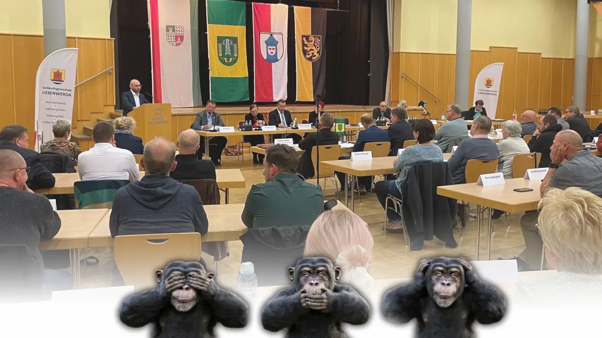 Haben sich Bad Liebenwerdas Stadtverordnete nach dem Motto „Nichts sehen, nichts hören, nichts sagen“ aus dem Mediationsprozess zum Zustand und zur Zukunft der Verbandsgemeinde selbst herauskatapultiert?