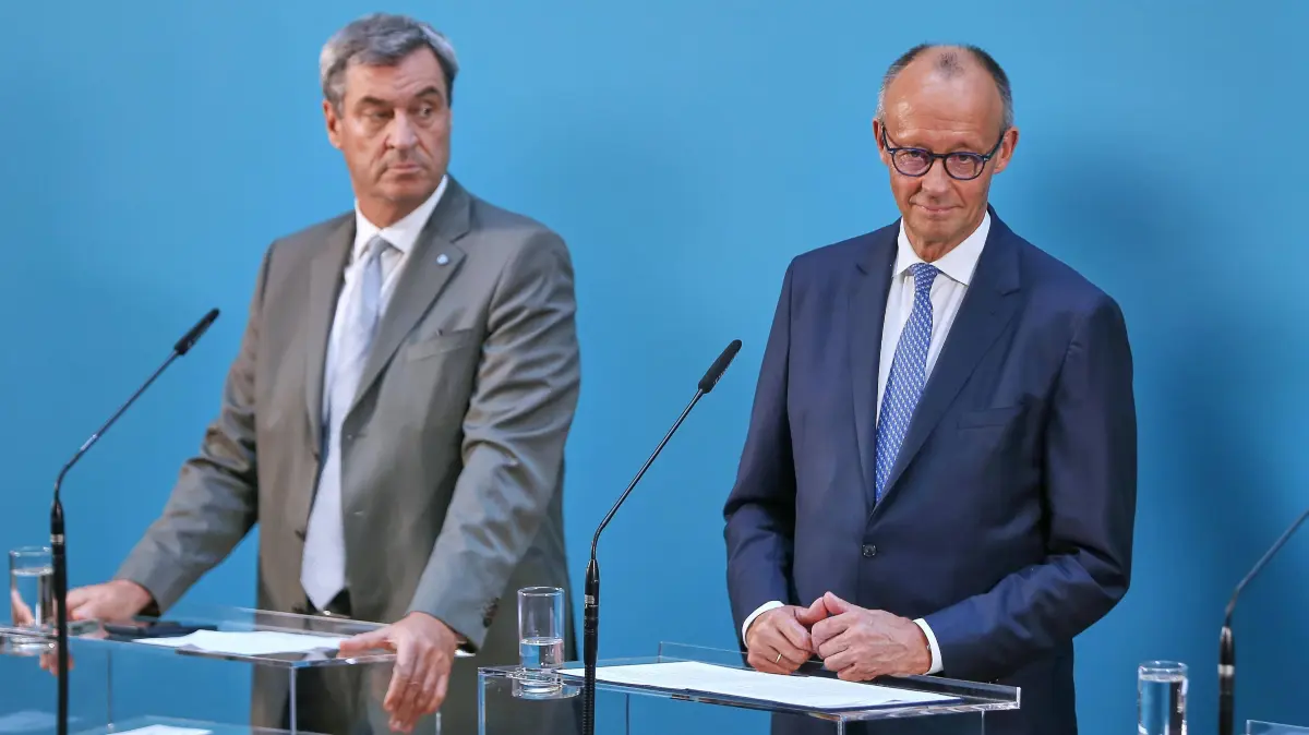 CSU-Chef Markus Söder stützt Kanzler Merz. Doch wie lange noch?