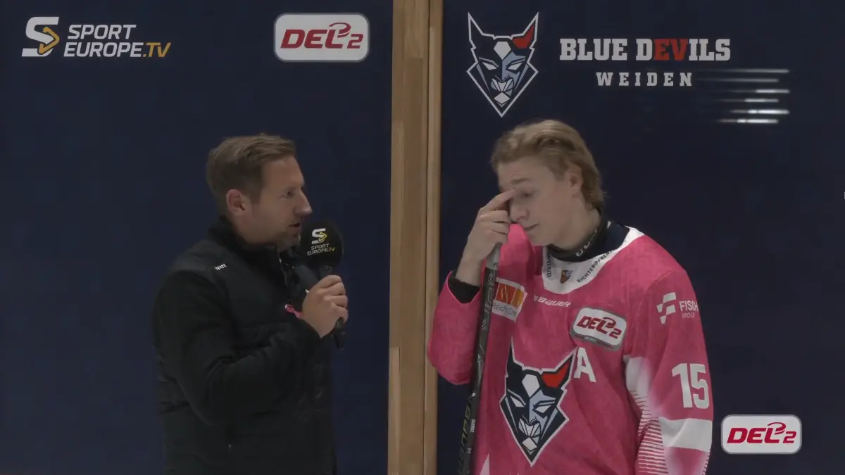Charlie war mächtig angefressen im Interview mit Eurosport.TV: Der Stürmer der Blue Devils Weiden spielte in den vergangenen beiden Jahren bei den Lausitzer Füchsen in Weißwasser.